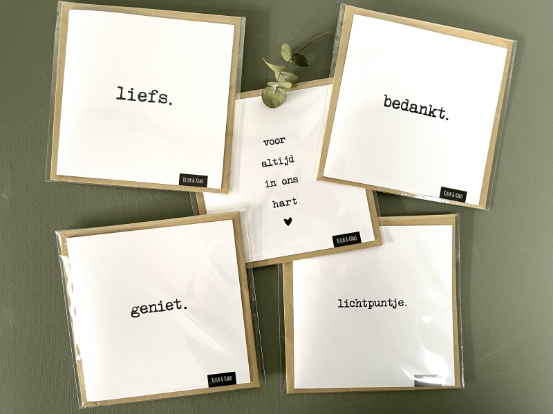 Kaart Typewriter vierkant WIT dubbel