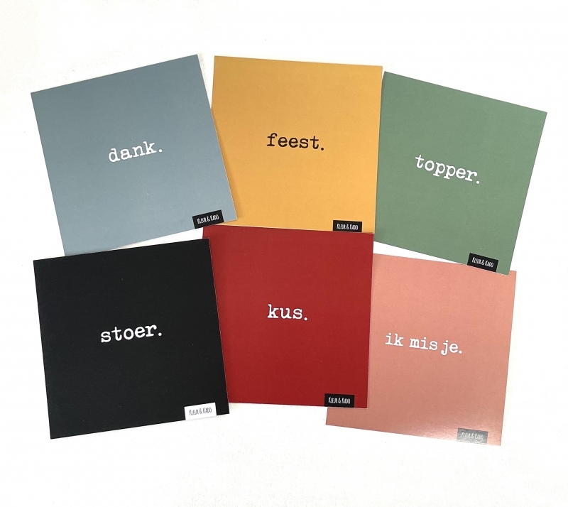 Kaart Typewriter vierkant dubbel