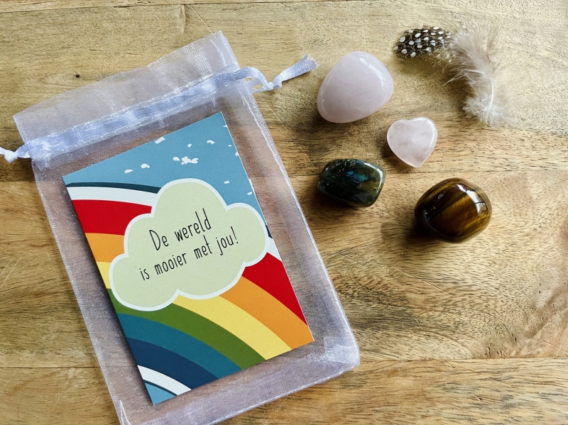 Zakje met rozenkwarts